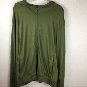 Stoic Men's Olive Green Full Zip Knit Hoodie Pockets Size XL